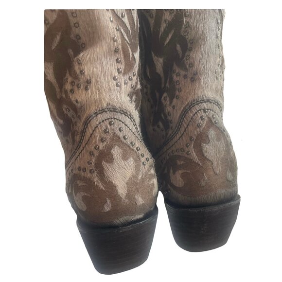 AwEsOmE CORRAL Ankle Boots! Calf Hair*studs* snip toe* 8 - Picture 5 of 9